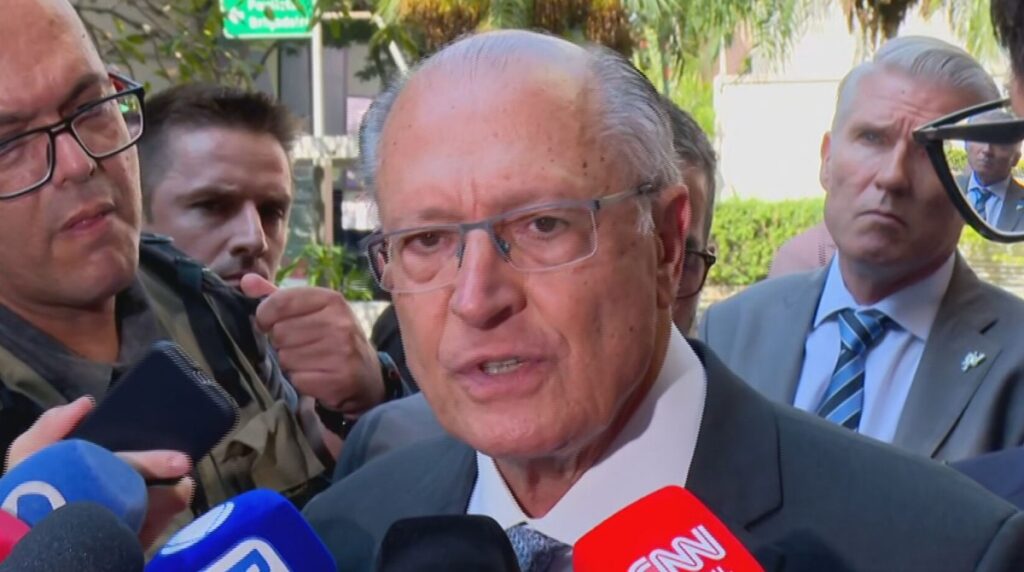 Alckmin falou pela primeira vez sobre a rejeição ao nome de Jorge Messias para vaga no STF após agenda em São Paulo Reprodução/TV Globo