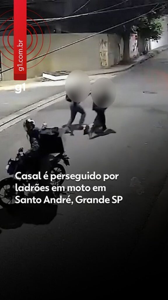 Casal é perseguido por ladrões em moto em Santo André, Grande SP