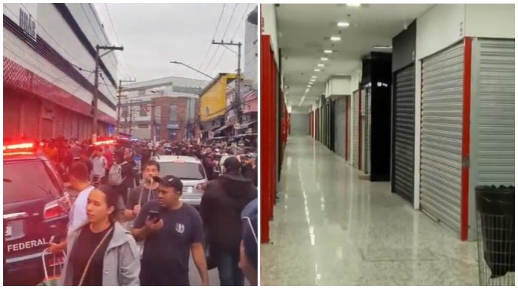 Megaoperação da Receita Federal fecha dois shoppings no Brás atrás de produtos falsificados Reprodução/TV Globo