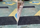 Rua pintada para a Copa em Osasco: obra da Sabesp descaracteriza arte popular e gera revolta