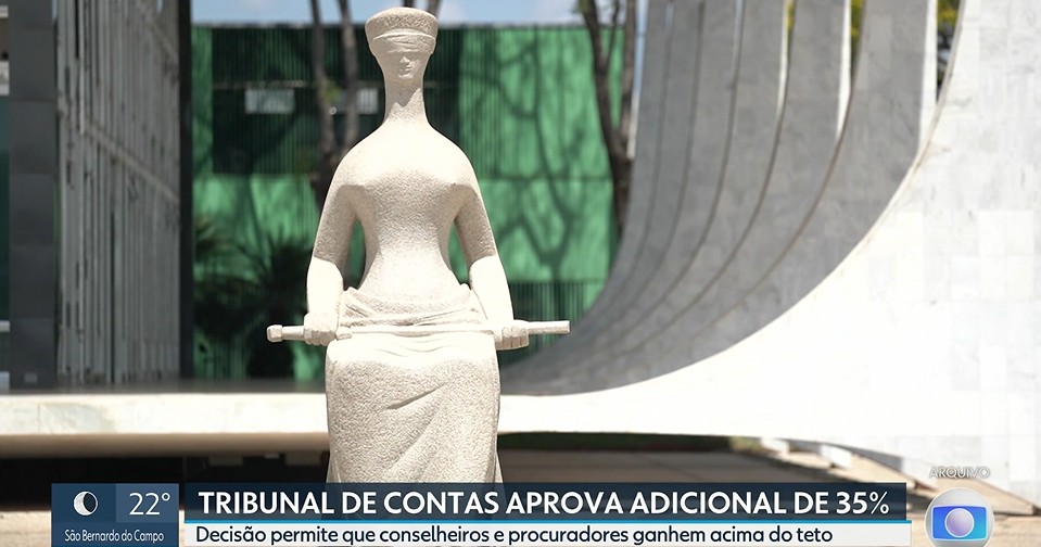 para conselheiros e procuradores que acumulam funções administrativas Reprodução/TV Globo