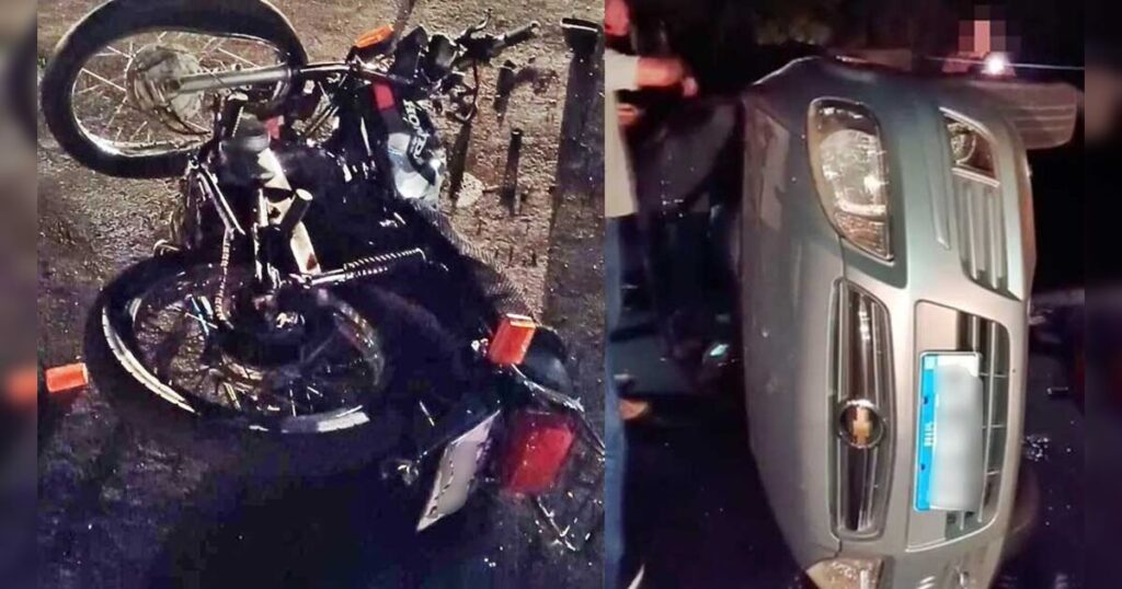 Pr-466 em Jardim Alegre registra acidente com motociclista e motorista feridos