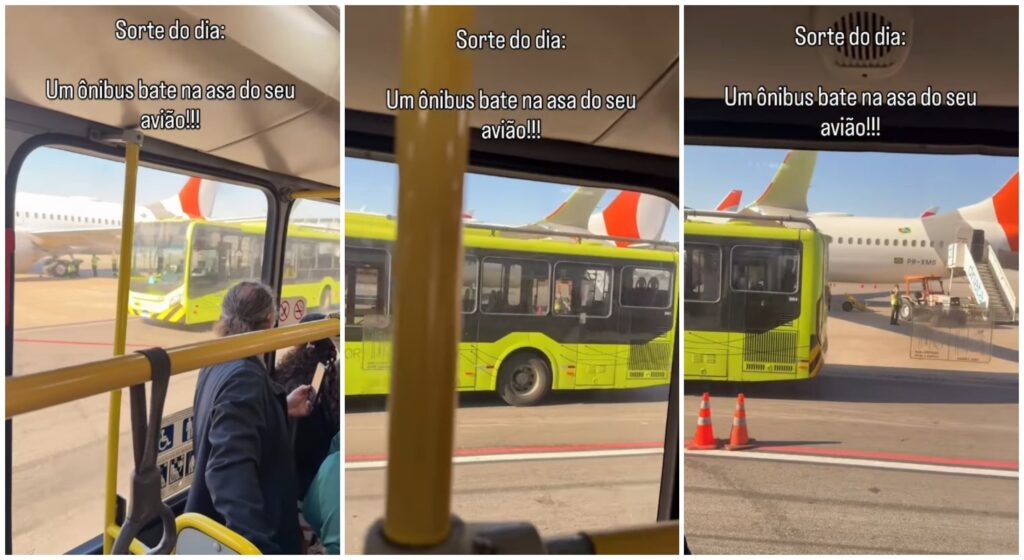 Ônibus colide com asa de aeronave da Gol no Aeroporto de Guarulhos