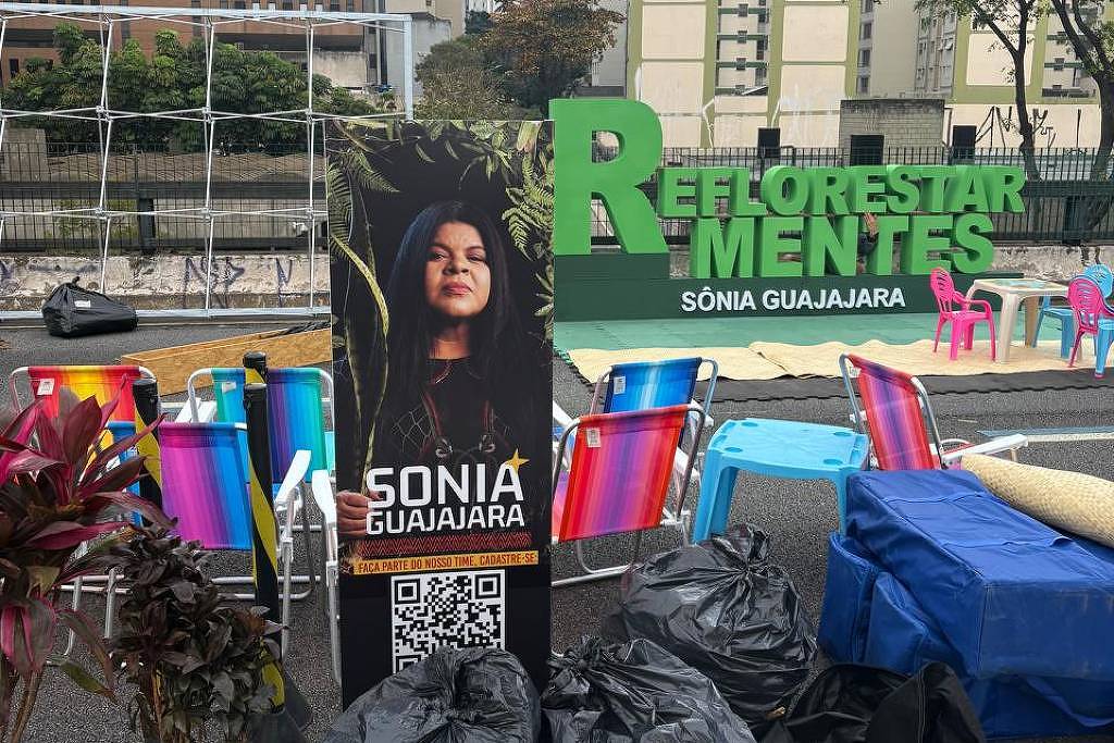 Prefeitura de São Paulo apura estande de Sônia Guajajara no Minhocão antes da campanha eleitoral