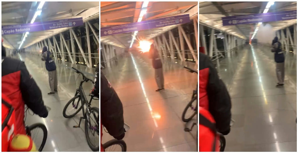 Entregadores disparam rojões em estações do metrô de São Paulo após denúncias de agressões