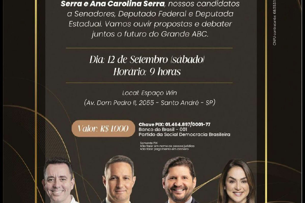Evento de Paulo Serra com candidatos do PL e PP gera atrito na federação com Cidadania