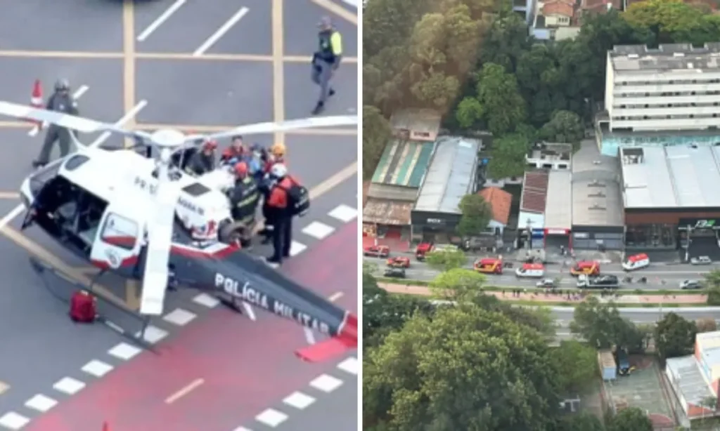 Acidente no Butantã: carro bate em poste, deixa três feridos e aciona helicóptero Águia