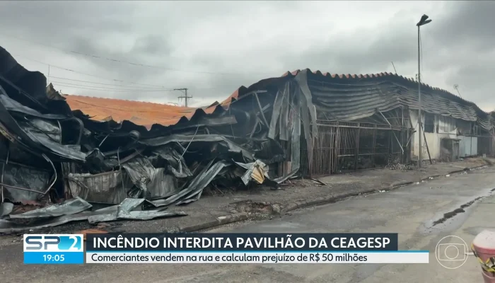 Comerciantes da Ceagesp estimam prejuízo de R$ 50 milhões após incêndio em pavilhão