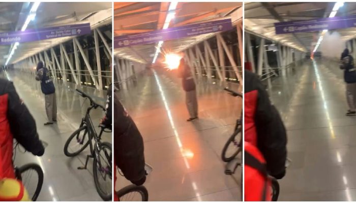 Entregadores disparam rojões em estações do metrô de São Paulo após denúncias de agressões