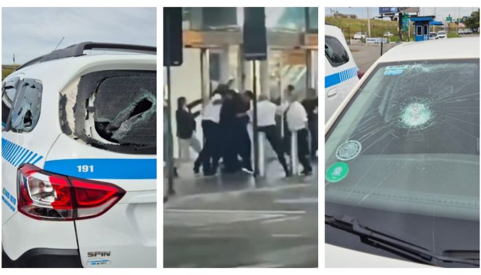 Taxistas da cooperativa Guarucoop têm carros vandalizado após briga com suposto arrastador no Aeroporto de Guarulhos Reprodução/TV Globo