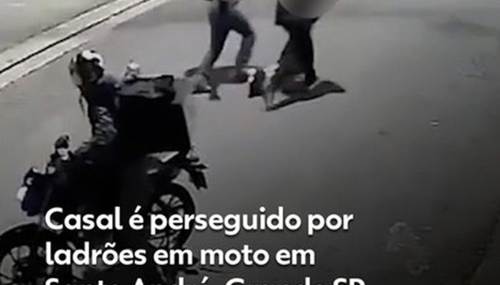 Casal é perseguido por ladrões em moto em Santo André, Grande SP