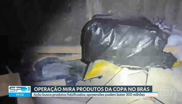 Receita faz operação no Brás para fiscalizar mercadorias Reprodução/TV Globo