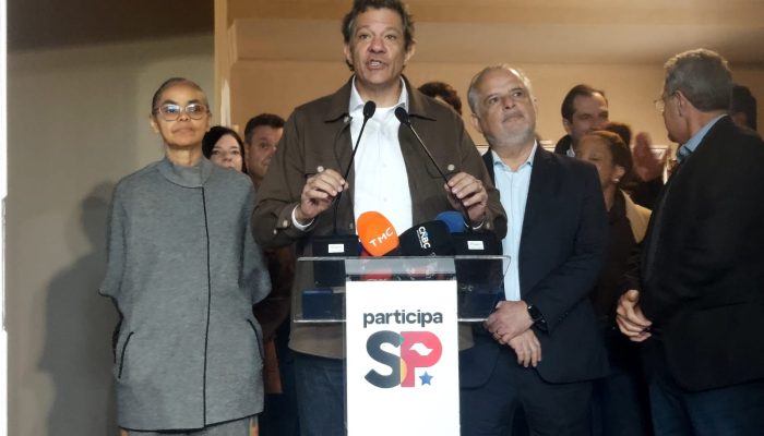Haddad em anúncio do seu vice Márcio França comenta sobre operação contra vereador do PT Rodrigo Rodrigues/g1