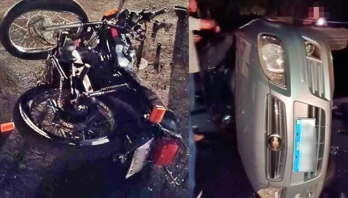 Pr-466 em Jardim Alegre registra acidente com motociclista e motorista feridos
