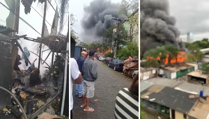 Incêndio destrói dezenas de moradias em comunidade na Zona Norte de São Paulo