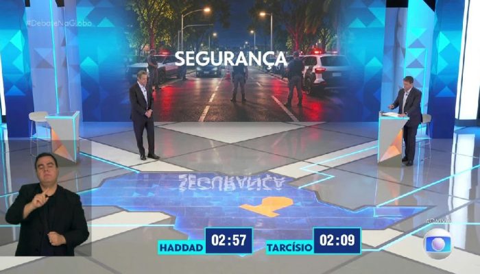 Segurança e saúde dominam embate entre Tarcísio e Haddad em debate na Globo